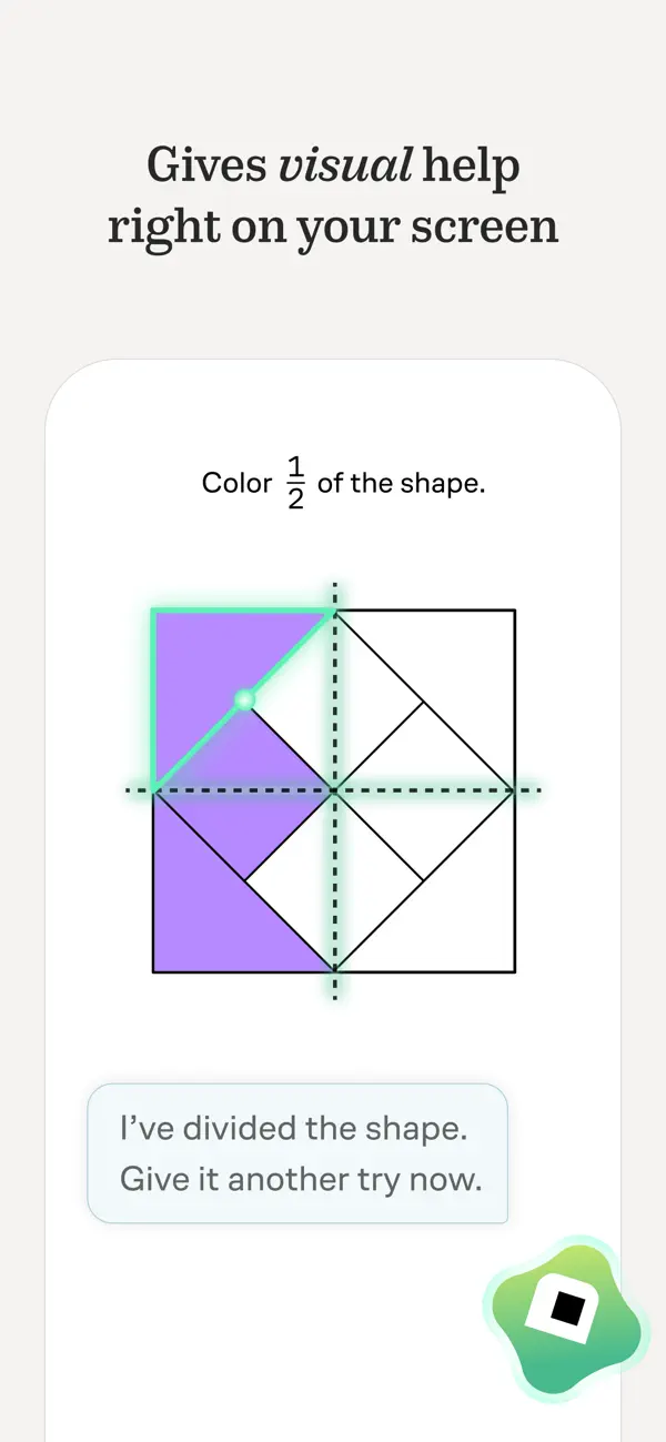 Brilliant fraction exercise with a coloured diagram and guided explanation