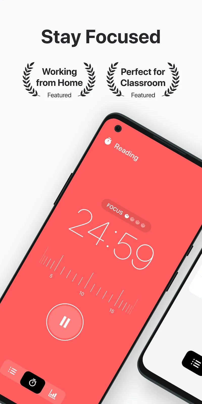 Focus Keeper red circular work-session timer