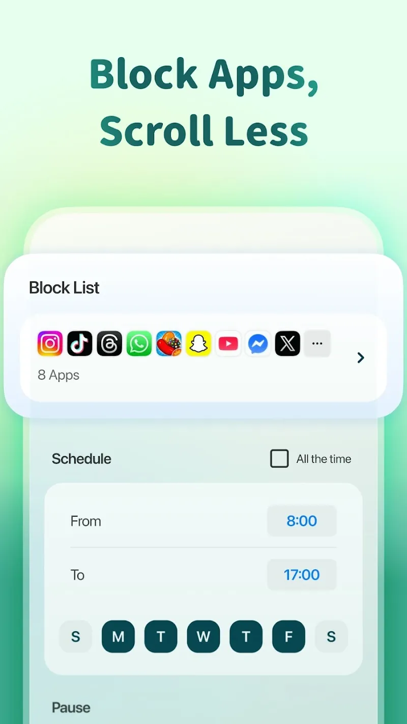 Forest app distraction block list and focus schedule