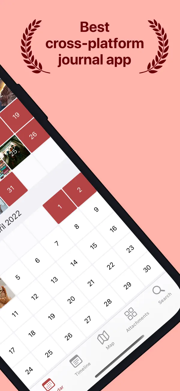 Diarium calendar and journal navigation.